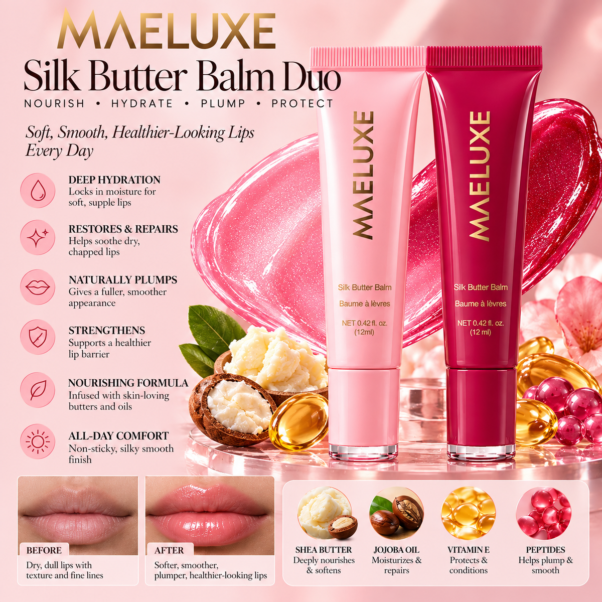 Berry Velvet + Rose Elixir Silk Butter Balm Duo